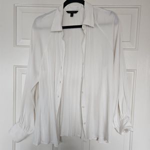 Banana Republic White Silky Button Down Medium